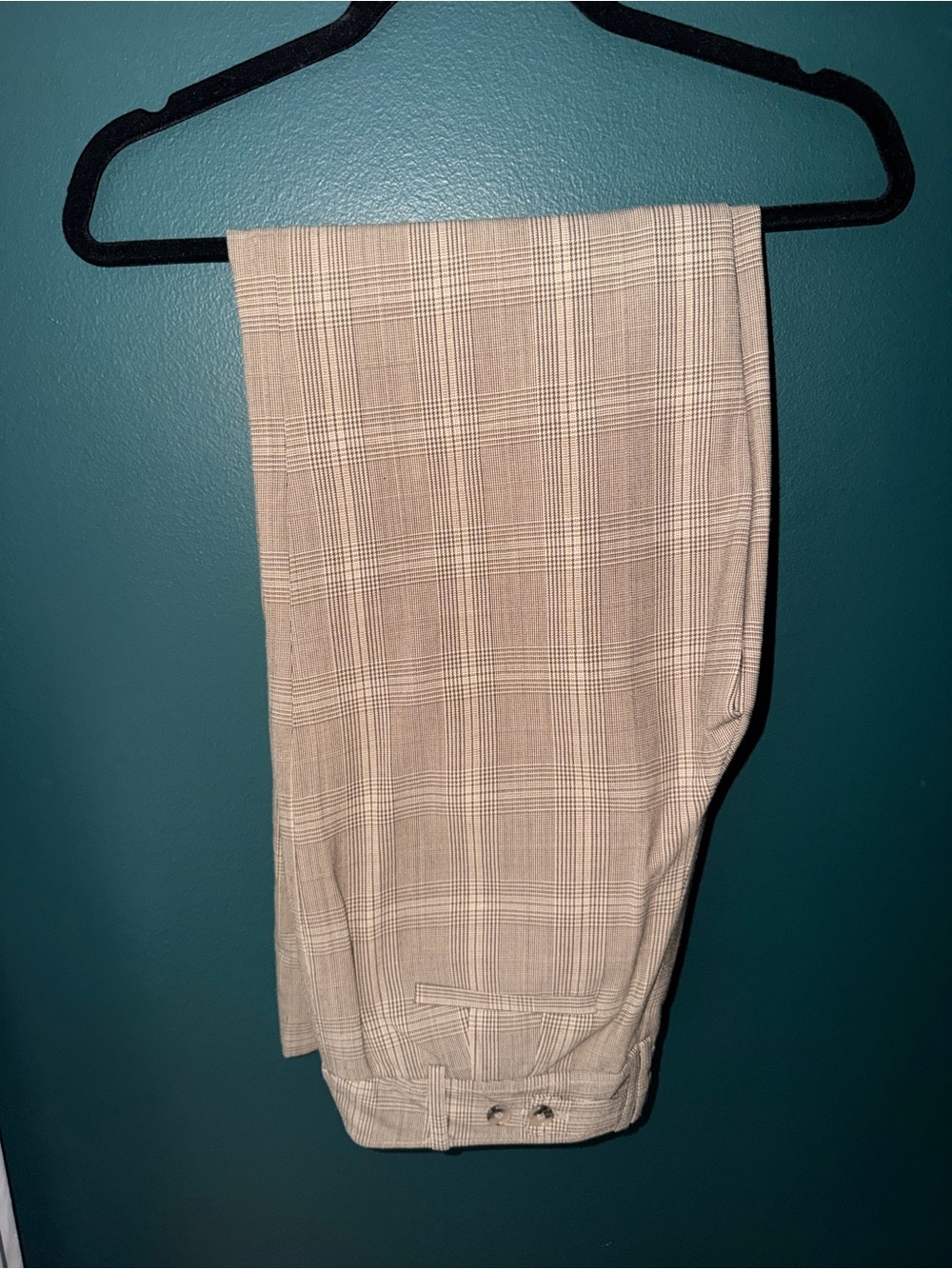Ann Taylor Beige Plaid Tailored Pants